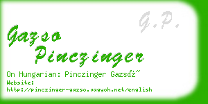 gazso pinczinger business card